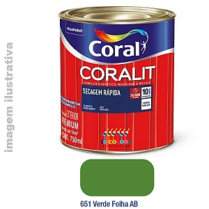 Esmalte Sintético Coralit Secagem Rápida 0,750 litros - Coral - Verde Folha Brilhante