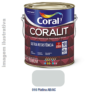 Esmalte Sintético Coralit Ultra Resistência  3,6 litros - Platina Acetinado