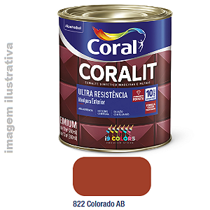 Esmalte Sintético Coralit Ultra Resistência  0,9 litro - Coral - Colorado Brilhante