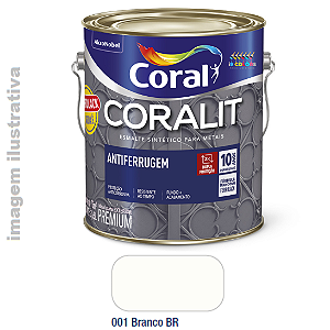 Esmalte Sintético Coralit Antiferrugem  3,6 litros - Branco Brilhante