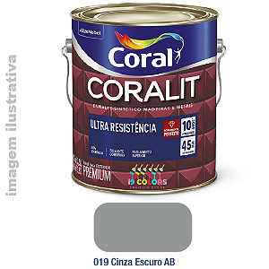 Esmalte Sintético Coralit Ultra Resistência  3,6 litros - Cinza Escuro Brilhante