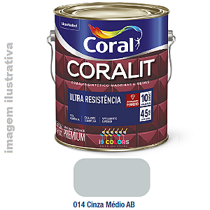Esmalte Sintético Coralit Ultra Resistência  3,6 litros - Cinza Médio Brilhante