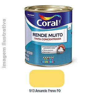 Tinta Acrílica Coral Rende Muito  3,2 litros - Amarelo Frevo Fosco