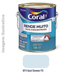 Tinta Acrílica Coral Rende Muito  3,2 litros - Azul Sereno Fosco