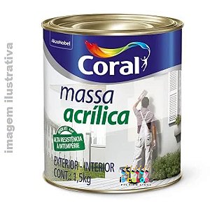 Coral Massa Acrílica  1,5 quilos - Branco Fosco
