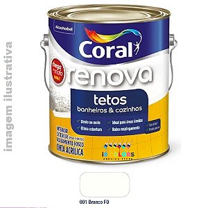 Tinta Acrílica Coral Renova Tetos  3,6 Litros - Branco Fosco