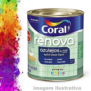 Esmalte Epoxi Base Água Renova Azulejo 0,8 litros - Coral - Base Pm Acetinado