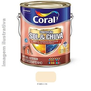 Resina Impermeabilizante Sol e Chuva 3,6 litros - Coral - Pérola Brilhante