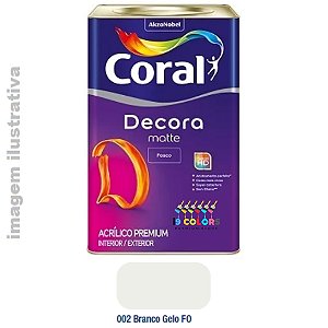 Tinta Acrílica Coral Decora Matte 18 Litros - Gelo Fosco