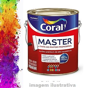 Tinta Acrílica Coral Master  3.2 Litros - Base Fosco Aveludado