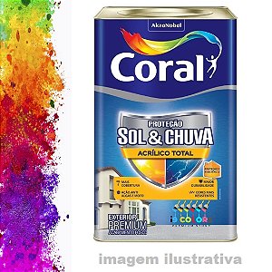 Tinta Acrílica Coral Sol e Chuva Acrílico Total 16 litros - Base Mf Fosco