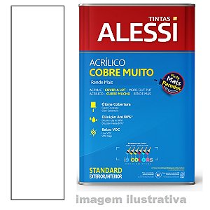 Tinta Acrílica Alessi Cobre Muito 18 litros - Branco Fosco