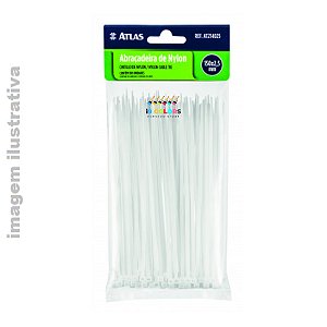ABRACADEIRAS NYLON 100MM X 2.5MM - Branco