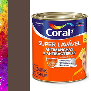Tinta Acrílica Super Lavável 0,8 litros - Coral - Marrom Autêntico Coral SC