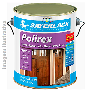 Sayerlack Polirex Verniz Restaurador Triplo Filtro Solar  3,6 litros - Mogno Brilhante