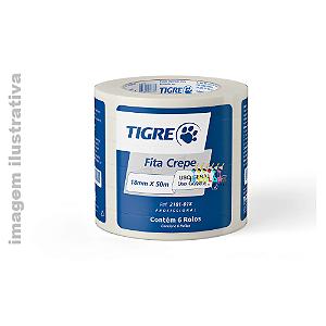 Fita Crepe de 18 mm X 50 metros Tigre - Bege