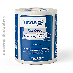 Fita Crepe de 24 mm X 50 metros Tigre - Bege