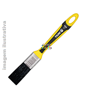 PINCEL TRINCHA RETA 1.0 POL TIGRE 919 ESMALTE PREMIUM - Preto