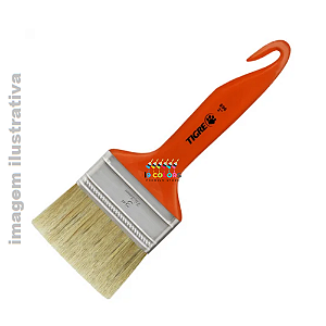 PINCEL TRINCHA RETA 3.0 POL TIGRE 696 CERDAS GRIS MEDIA PARA ACRILICA - Branco
