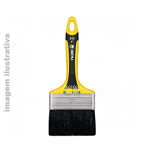 PINCEL TRINCHA RETA 3.0 POL TIGRE 919 ESMALTE PREMIUM - Preto