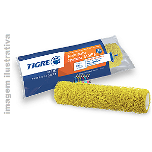 REFIL ROLO 230MM TEXTURA MEDIA TIGRE CABELO ANJO - Amarelo