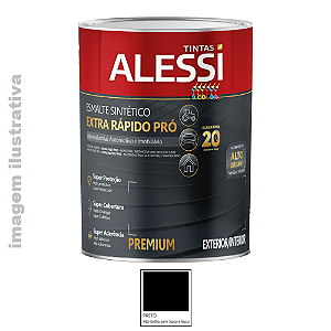 Alessi Esmalte Sintético Extra Rápido Pró  0,9 litro - Preto Brilhante