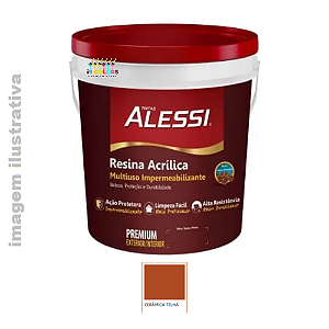 Alessi Resina Acrílica Multiuso  3,6 litros Base Água - Cerâmica Telha Brilhante