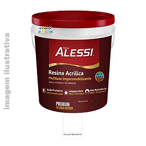 Alessi Resina Acrílica Multiuso  3,6 litros Base Solvente - Incolor Brilhante