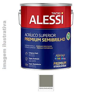 Alessi Tinta Acrílica Superior Super Lavável  3.6 litros - Prata Envelhecida Semibrilho Lavável