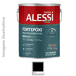 Alessi Tinta Epóxi Fortepóxi multisuperficies  2,4 litros - Preto Brilhante