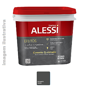 Alessi Cimento Queimado Perolizado  3,6 quilos - Perolizado Diamante Negro