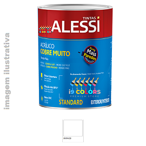 Tinta Acrílica Alessi Cobre Muito  0,9 litro - Branco Fosco