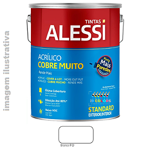 Tinta Acrílica Alessi Cobre Muito  3,6 litros - Branco Fosco