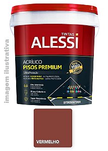 Tinta Piso Acrílico Premium  0,9 Litros - Alessi - Vermelho Fosco