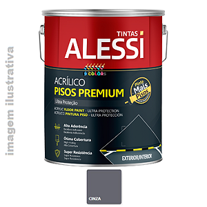 Tinta Piso Acrílico Premium  3,6 Litros - Alessi - Cinza Fosco