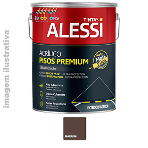 Tinta Piso Acrílico Premium  3,6 Litros - Alessi - Marrom Fosco