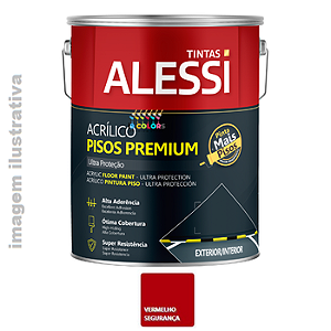 Tinta Piso Acrílico Premium  3,6 Litros - Alessi - Vermelho Fosco