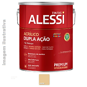 Tinta Acrílica Premium Fosco Dupla Ação 3,6 litros Alessi  - Marfim Fosco