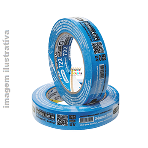 Fita Crepe Imobiliária Azul de 24 mm X 50 metros Adelbras - Azul
