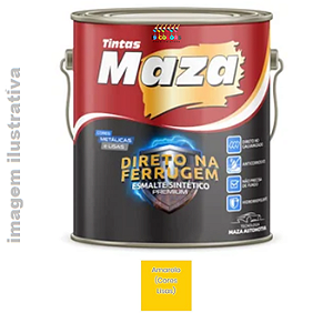 Esmalte Sintético Direto na Ferrugem 3,6 litros Maza - Amarelo Brilhante