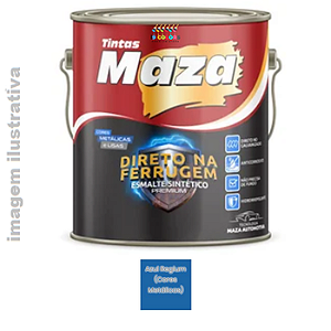 Esmalte Sintético Direto na Ferrugem 3,6 litros Maza - Azul Regium Metálico
