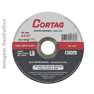 DISCO CORTE INOX 115MM X 22.2MM X 1.0MM
