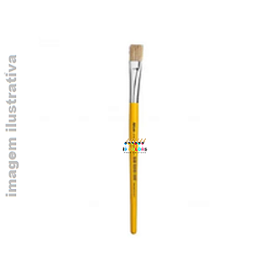 Pincel Artístico Chato de Pelo Suíno Linha AT760 Número 2 Atlas