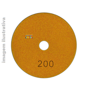 DISCO DIAMANTADO POLIMENTO UMIDO GRAO 200 - Laranja