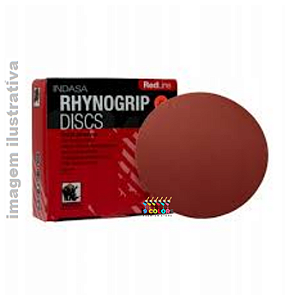 Disco de Lixa 6 pol sem furo Grão 2000 Indasa Rhynogrip Red D150 - Vermelho