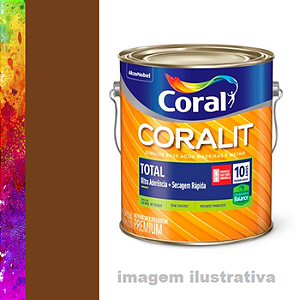 Esmalte Base Agua Coralit Total Balance  3,2 litros - Coral - Tabaco Brilhante