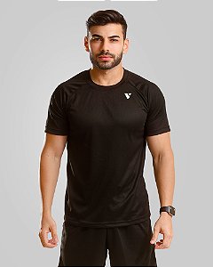 Camiseta Masculina Dry Fit Symbol Upper Side - Preto