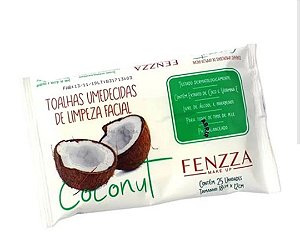 Toalhas Umedecidas de Limpeza Facial Coconut Fenzza