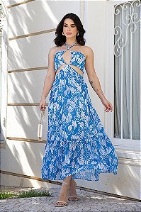 Vestido Esmeral Longo Dança das Folhas