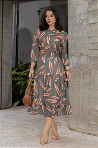 Conjunto Flower Green de Saía e Blusa